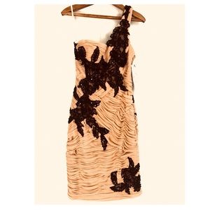 Special occasion/cocktail dress- one shoulder with beautiful lace-sequin detail